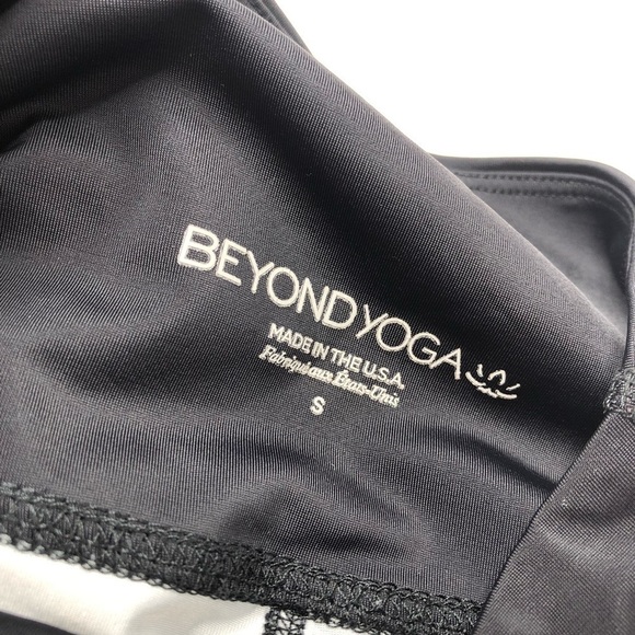 Beyond Yoga Chevron Blush Pink Blue Mint Black Watercolor Stripe Midi Leggings - Picture 4 of 15